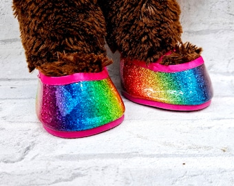 Build A Bear Workshop Spielzeug Schuhe Regenbogen Stiefel Spielzeug Accessoires Teddybär Schuhe 4 "Puppenschuhe Teddybär-Kleidung Puppen-Turnschuhe