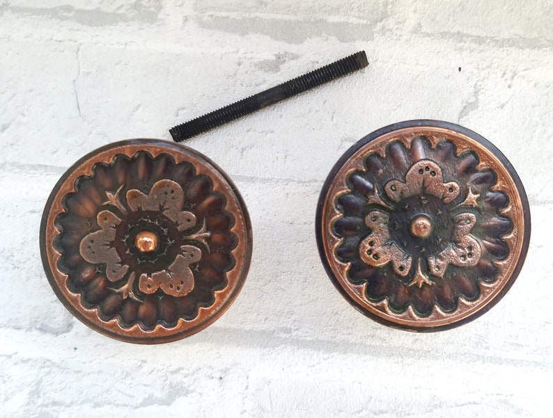 Vintage Door Knob Copper Doorknob Copper Door Handles Metal Etsy