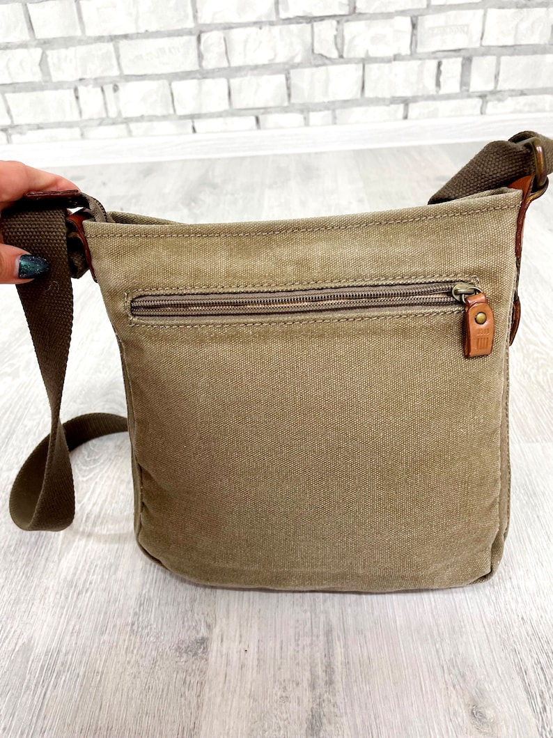 mens bag military messenger bag military bag Army Bag cotton bag Vintage Gift for him father gift khaki bag crossbody image 9