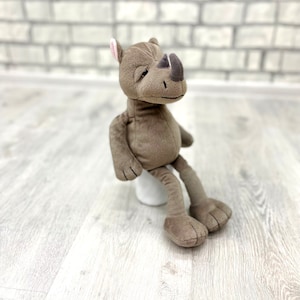 Gefülltes Nashorn Plüschspielzeug Vintage Nashorn Spielzeug 11&quot; Sammlerstück Kinderspielzeug Stofftier Kinderspielzeug Stofftier Spielzeug Babyspielzeug