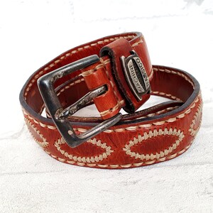 leather belt Vintage mens leather belt M Genuine leather accessories levis belt leather boho belt boho accessories image 9