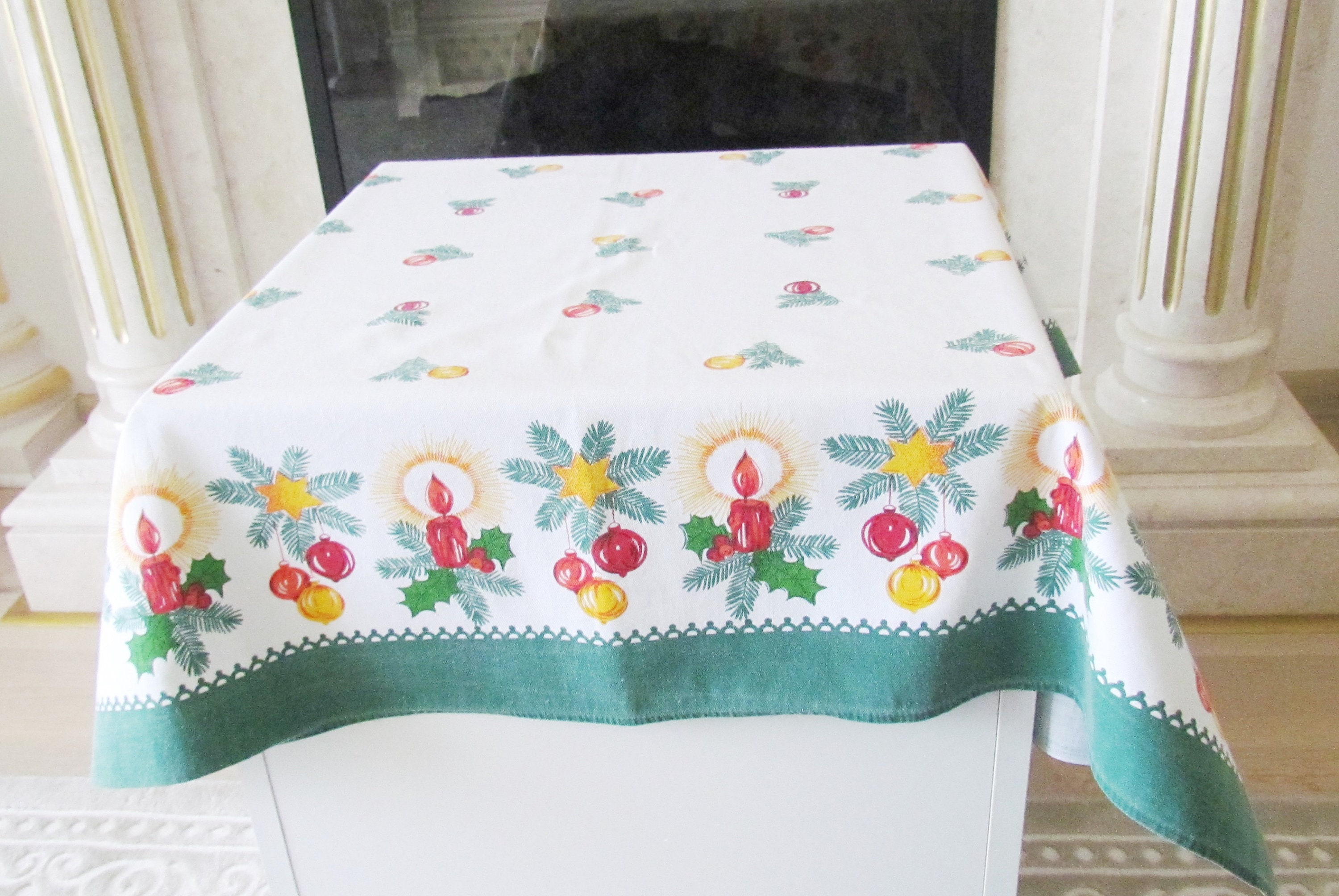 Christmas home decor Christmas tablecloth Holiday tablecloth Etsy