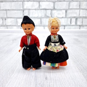 60s LOT Volendam Holand plastic doll  toys Vintage 6&quot; Netherlands Ethnic doll collectible toy Children&#39;s Toy Folk doll Collection Doll