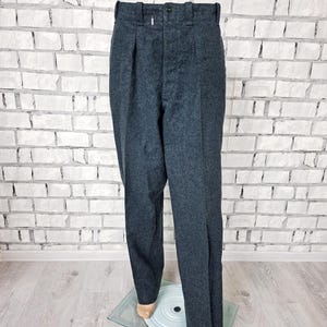 Vintage 70s Swiss Military Wool Pants S Mens Army Retro Gray