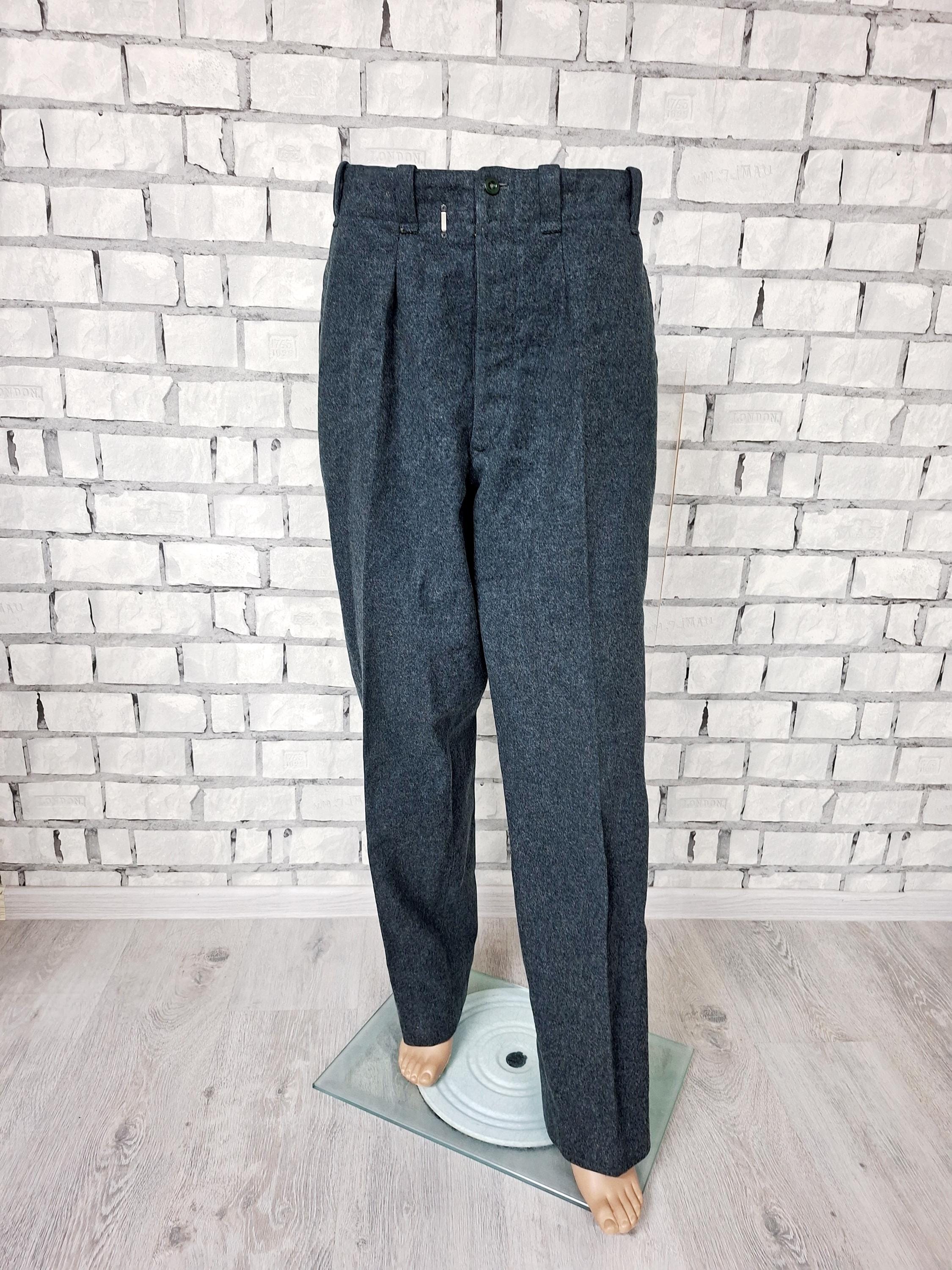 Vintage 70s Swiss Military Wool Pants S Mens Army Retro Gray