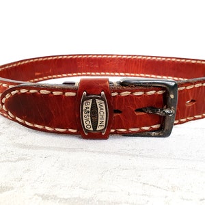 leather belt Vintage mens leather belt M Genuine leather accessories levis belt leather boho belt boho accessories image 8