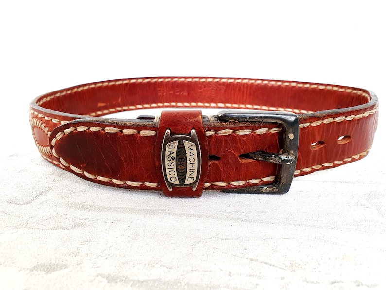 leather belt Vintage mens leather belt M Genuine leather accessories levis belt leather boho belt boho accessories image 8