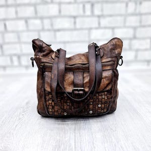 leather bag Vintage leather tote market bag tote bag womens handbag Vintage womens bag Handle Bag womens boho bag