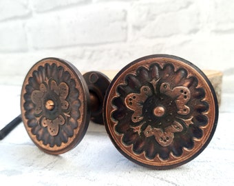 Vintage door knob copper DoorKnob copper door handles  Metal door knob Retro door knob copper handles Door hardware copper door knob Antique