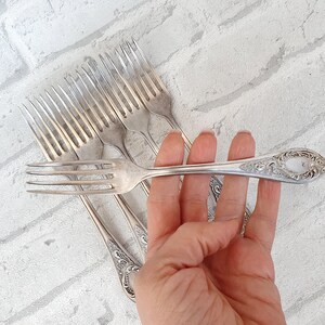 Vintage Serving Forks German silver Forks Melchior Forks Soviet vintage kitchen decor Collectible Forks Vintage silverware image 5