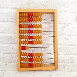 Vintage Abacus small Abacus Wooden Abacus Office Decor Rustic Home Decor Old School Calculator Old Abacus Wood Calculator Soviet Abacus image 7