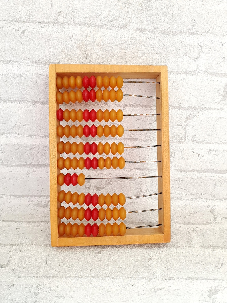 Vintage Abacus small Abacus Wooden Abacus Office Decor Rustic Home Decor Old School Calculator Old Abacus Wood Calculator Soviet Abacus image 7