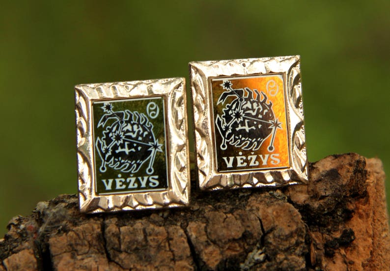 Cancer jewelry Cancer Sign Zodiac jewelry Zodiac cuff links Astrology jewelry Astrology cufflink Horoscope jewelry Horoscope cufflink Cancer image 2