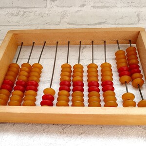 Vintage Abakus kleiner Abakus Holz Abakus Büro Dekor Rustikal Home Decor Old School Calculator Old Abacus Holz Kalkulator Sowjetischer Abakus Bild 6