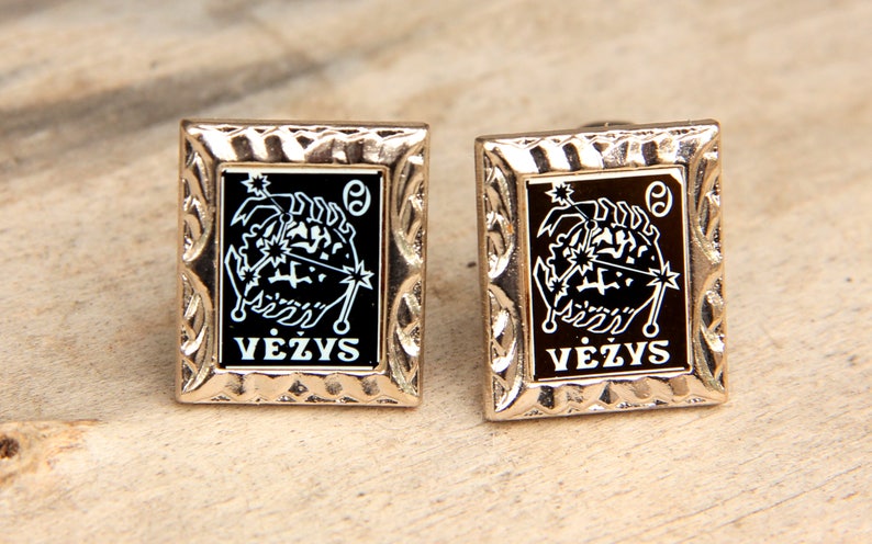 Cancer jewelry Cancer Sign Zodiac jewelry Zodiac cuff links Astrology jewelry Astrology cufflink Horoscope jewelry Horoscope cufflink Cancer image 1