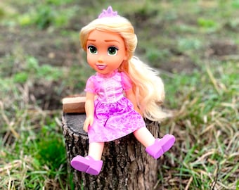 plastic rapunzel doll  Vintage Disney Princess Plush doll 14" collectible toy Children's Toys  Vintage kids Toy