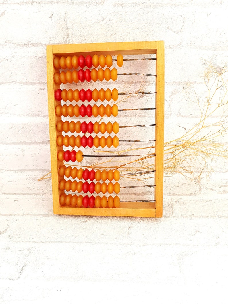 Vintage Abacus small Abacus Wooden Abacus Office Decor Rustic Home Decor Old School Calculator Old Abacus Wood Calculator Soviet Abacus image 1