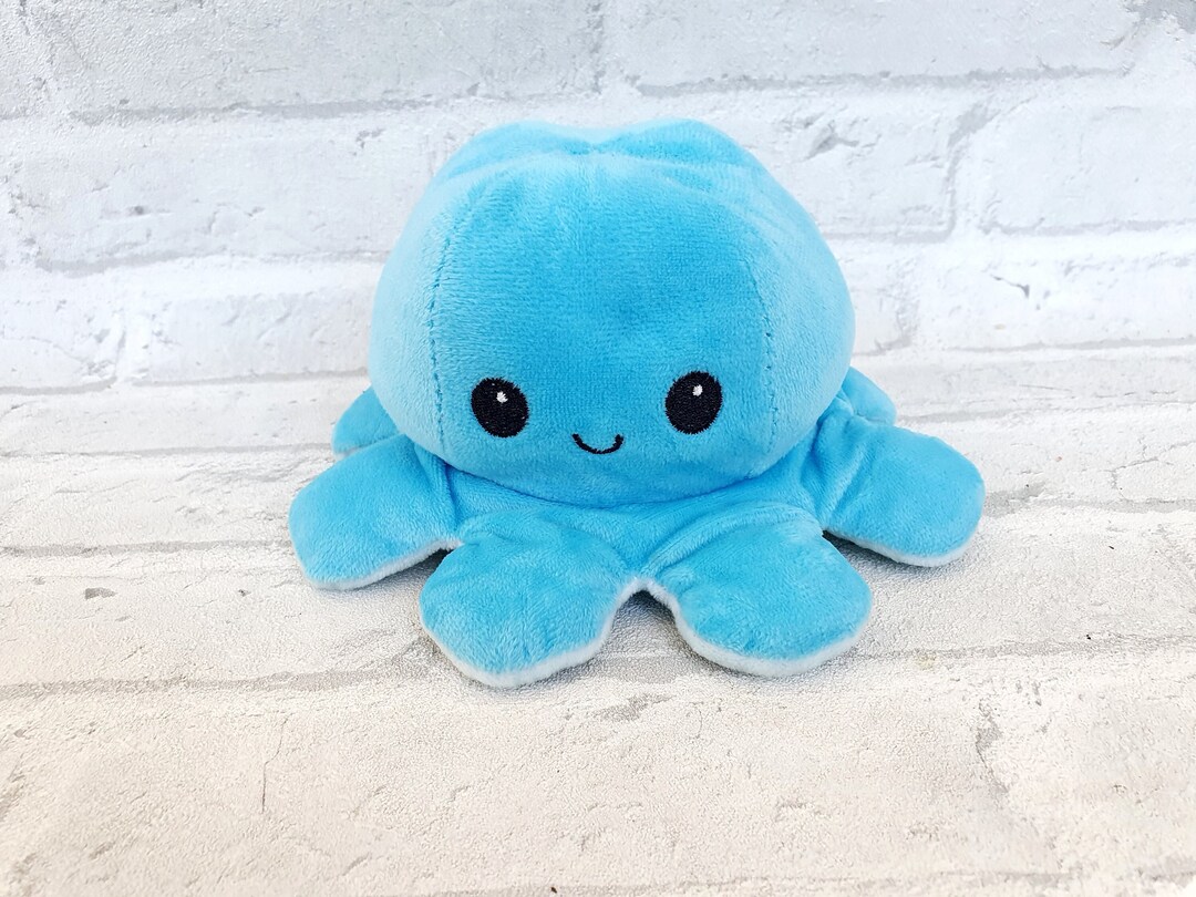 Reversible Blue Octopus Plush Toys Vintage Octopus Toys Etsy