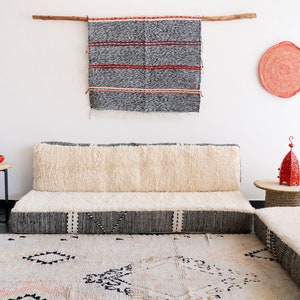 Moroccan Floor couch Covers - 4,5,6 & 7 ft (120/150/180/210 x70x15 cm)  Unstuffed Complete set Long Floor Cushion + Pillow cases