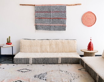 Moroccan Floor couch Covers - 4,5,6 & 7 ft (120/150/180/210 x70x15 cm)  Unstuffed Complete set Long Floor Cushion + Pillow cases