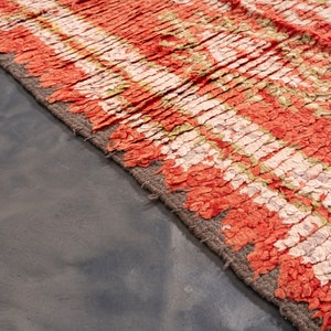 FREE SHIPPING 510 3x1.5 m Large Vintage Handmade Wool Boujaad Floor ORANGE Area Rug Moroccan Living Room Soft Berber Boujad Carpet Boho image 5