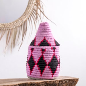 DARMOWA WYSYŁKA Ręcznie tkany kosz berberyjski Ręcznie robiony marokański wiklinowy kosz do przechowywania Słomiany kosz Artystyczny abstrakcyjny boho Elektyczny boho