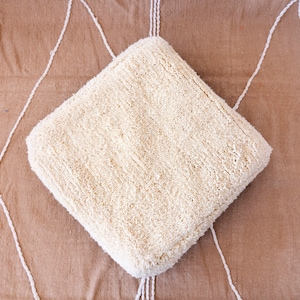 FREE SHIPPING Moroccan Handmade Pouf Berber White Beni Ourain Rug Floor Cushion Square Ottoman Floor Pillow Footstool Seat Cushion Pad