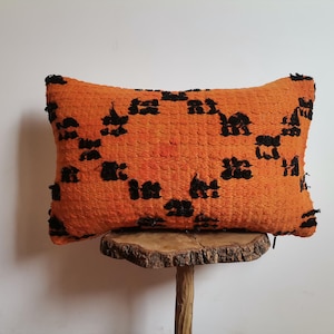 Handmade Moroccan Kilim Pillow Cover 12x20: Boho Throw Cushion
