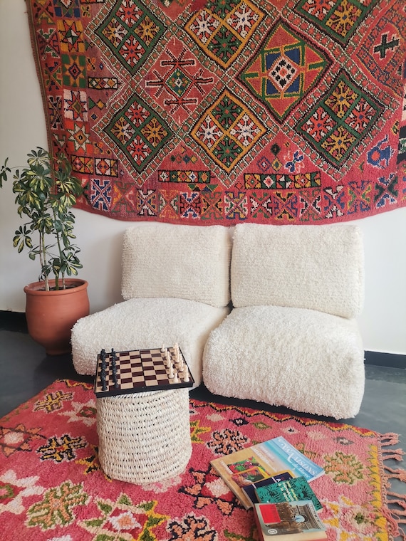 Moroccan Floor Cushion 2 Places Salon unstuffed 2 Seats Cushions 2 Back  Cushions 4 Zipped Insert Bags for Stuffing - Etsy UK