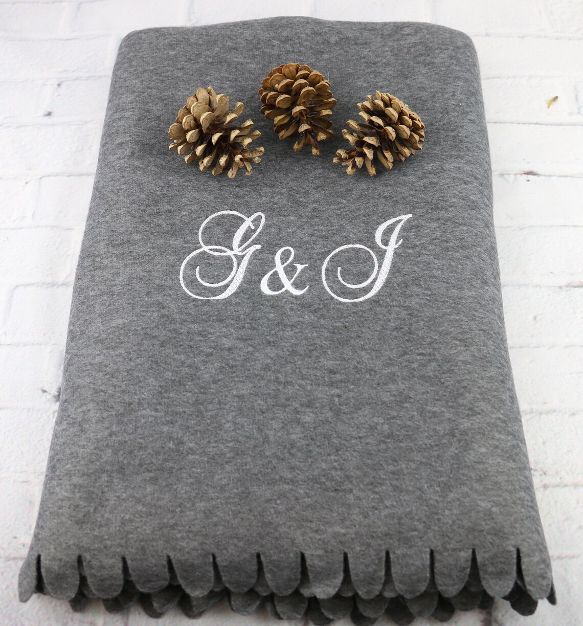 Fleece Blanket with Monogram / Personalized Blanket / Etsy