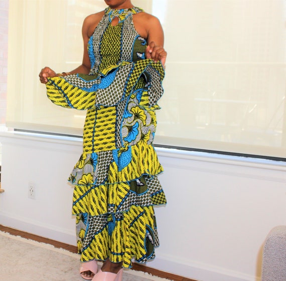 Dashiki top maternity dress