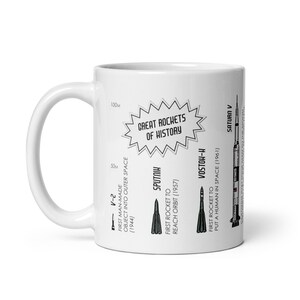 Caneca "Grandes Foguetes da História" | Do V-2 ao Falcon 9 11 Onças líquidas