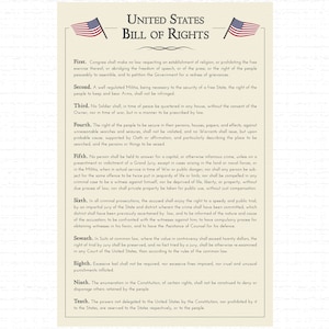 Bill of Rights Canvas Poster (First Ten Amendments)