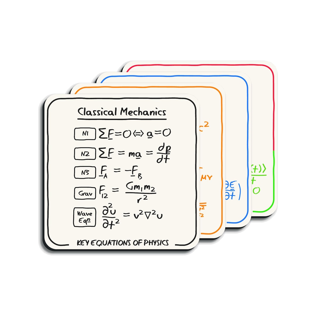 Physics Equations Coasters x4
