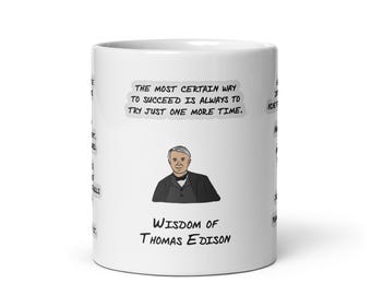 Taza Sabiduría de Thomas Edison / Inventor y emprendedor