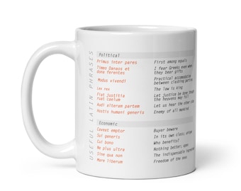 Useful Latin Phrases Mug | Personal, Philosophical, Political & Economic