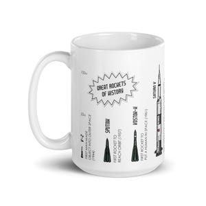 Caneca "Grandes Foguetes da História" | Do V-2 ao Falcon 9 15 Onças líquidas