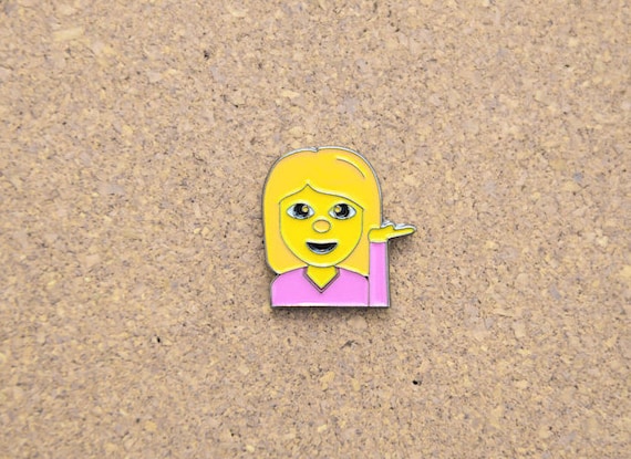 Information Desk Person Sassy Girl Emoji Hat Pin - Etsy