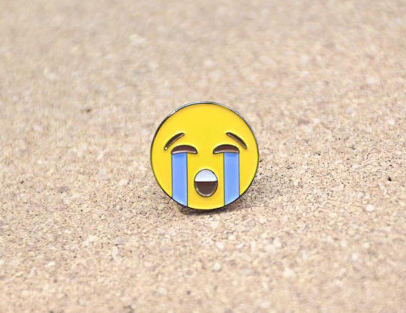 Crying Face Emoji Lapel Hat Pin 