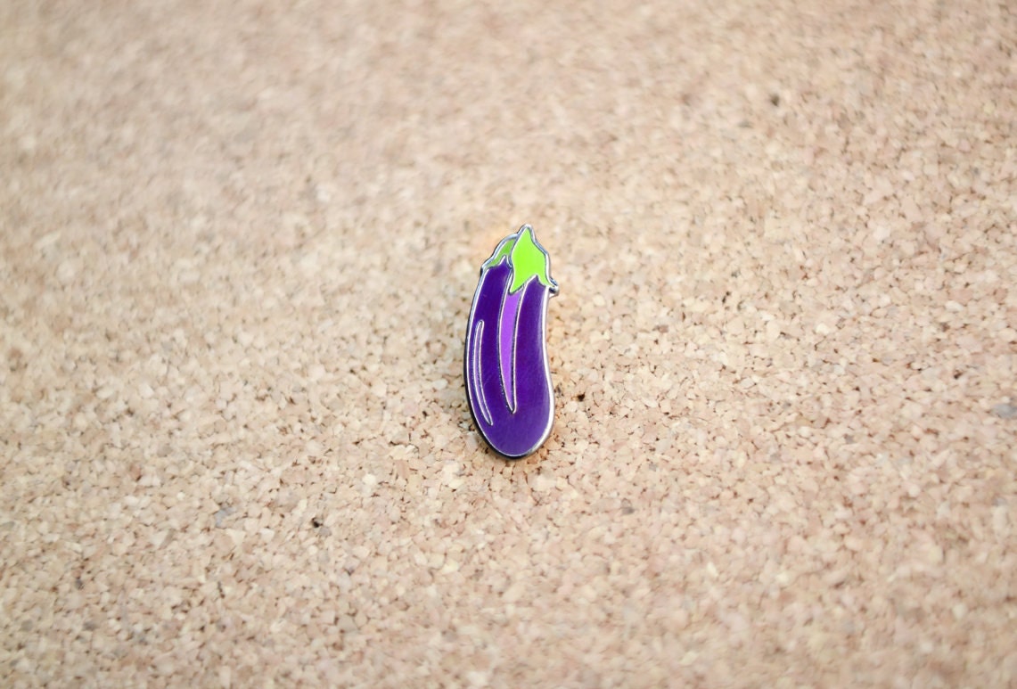 Eggplant Emoji Lapel Hat Pin