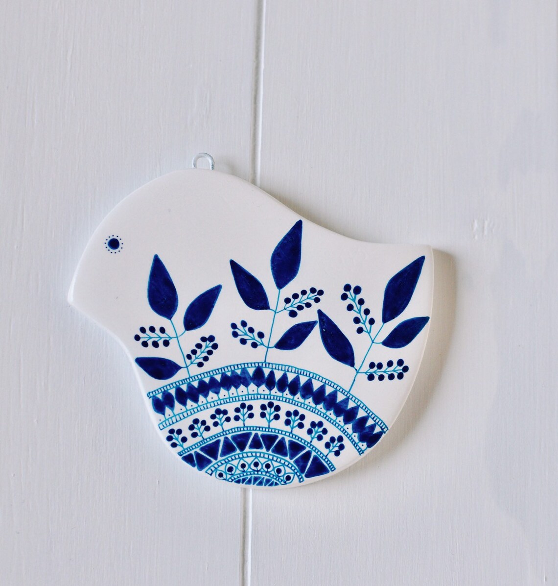 Ceramic hanging bird decorations set of three Etsy