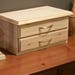 Small Wood Box With 2 Drawers and Brushed Nickel Handles, Unfinished