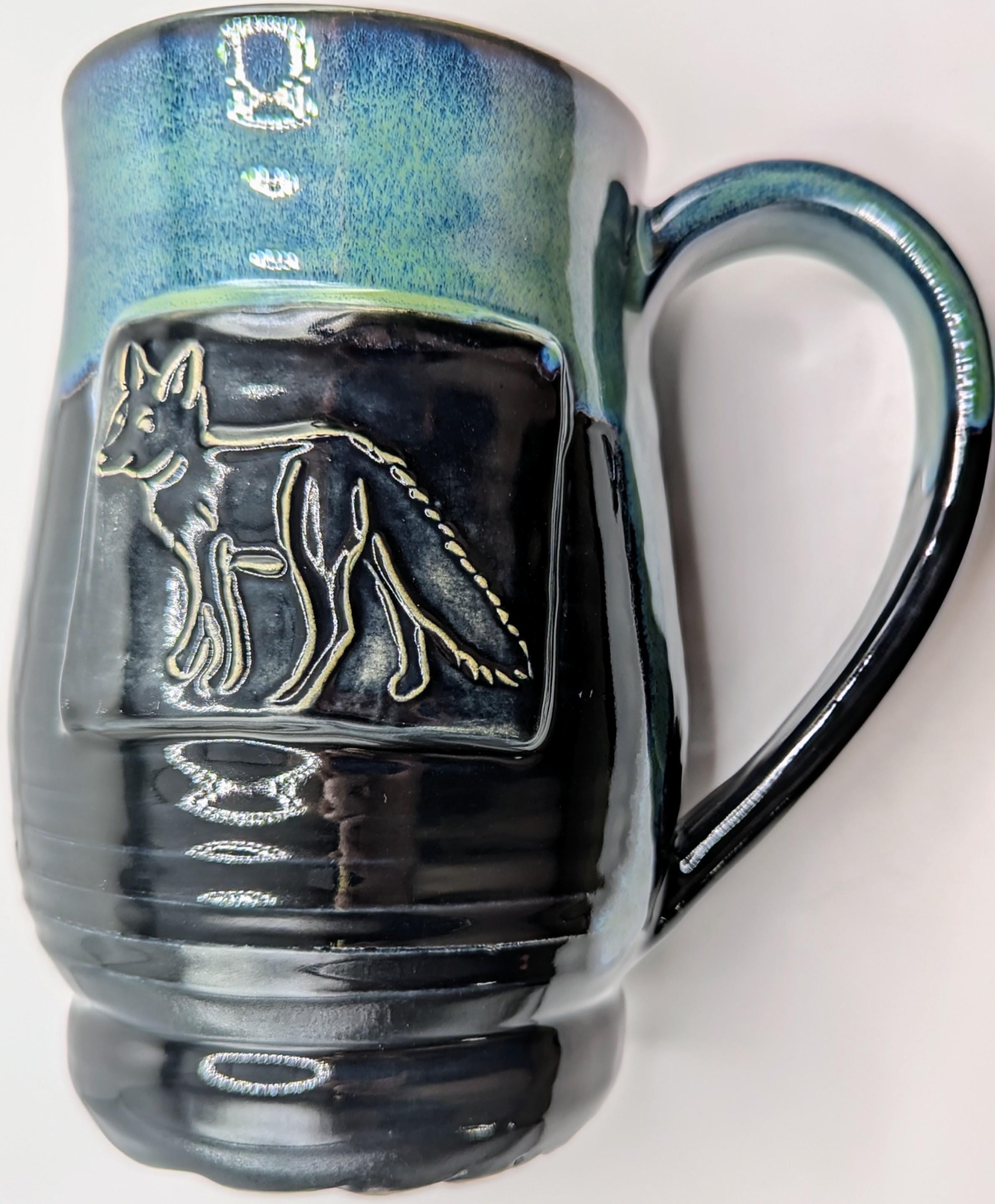 Fox mug, 22 oz handmade ceramic mug for coffee or tea, #25-51