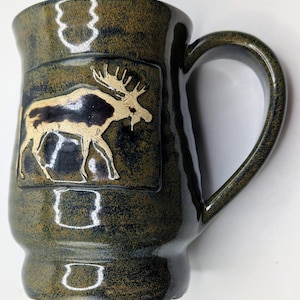 Moose mug, 18 oz handmade ceramic mug #26-30