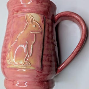 うさぎ/ウサギのマグカップ、コーヒーまたは紅茶用の 18 オンスの手作り陶器マグカップ、#25-8