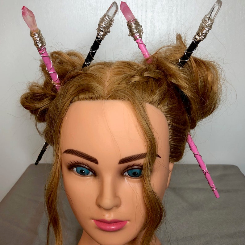 Handmade Custom Aura Crystal Hair Wands set of 2 wands Etsy