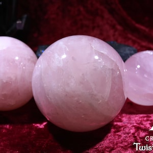 Rose Quartz Spheres w/Free Stand