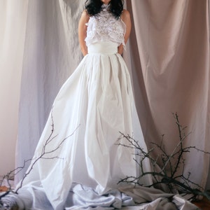 White Long Skirt, Full Circle Skirt, Womens Skirt, Plus Size Wedding Skirt, Wedding Gown Skirt, Boho Maxi Skirt, A Line Wedding Dress image 3