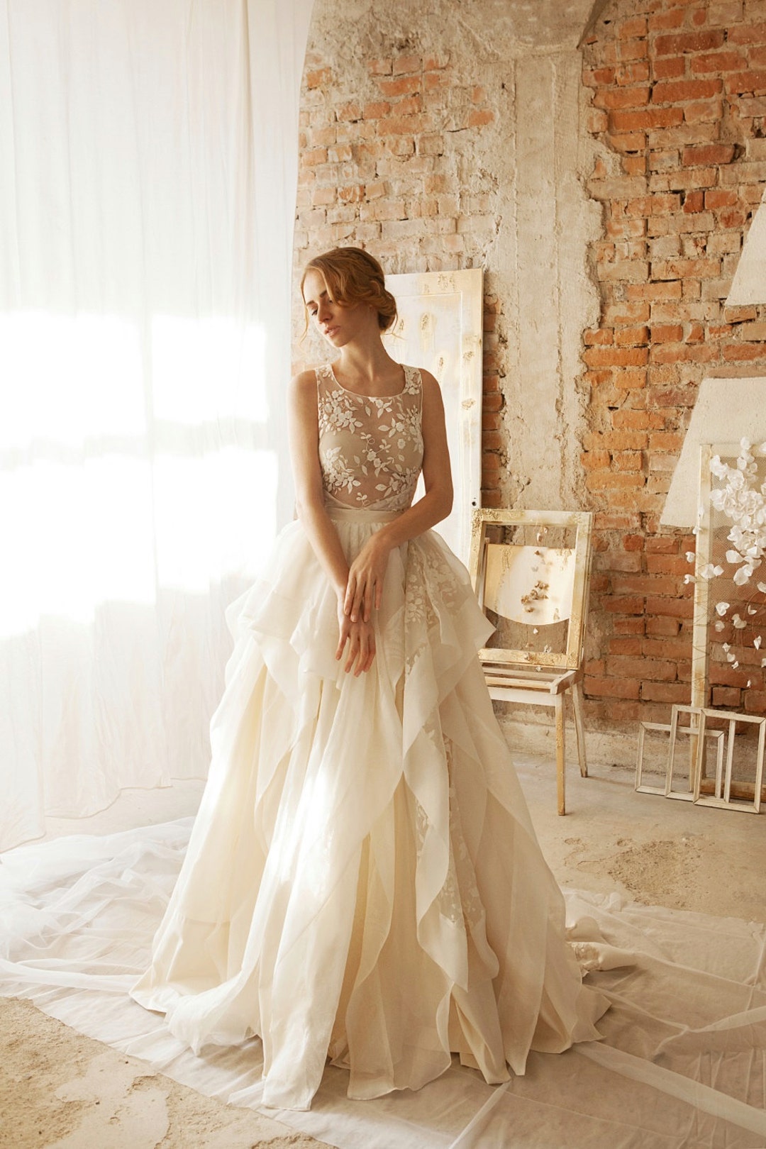 Lace tank top wedding clearance dress