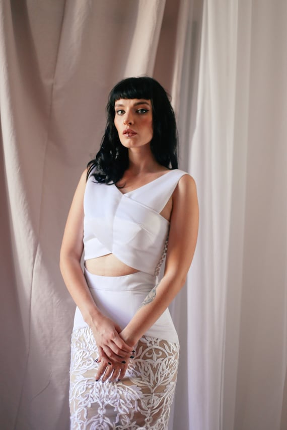 white bridal top